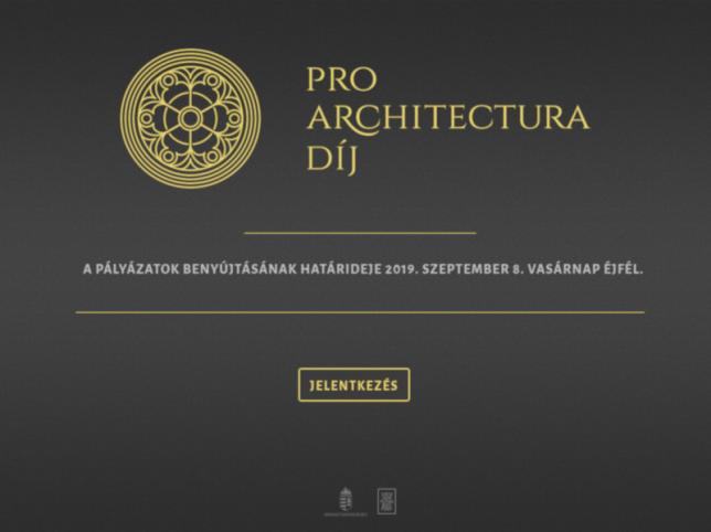 Megjelent a Pro Architectura díj 2019. évi hirdetménye	